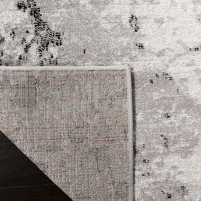 SAFAVIEH Skyler Collection 2' x 12' Grey/Ivory SKY186K Modern Abstract Non-Shedding Living Room Bedroom Runner Rug
