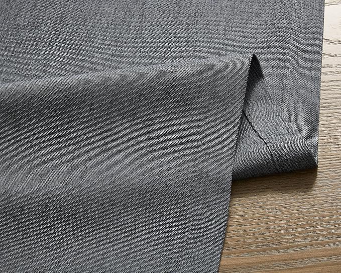 ZeeMart Basic Linen Style Table Runner, 14 x 90 Inch Charcoal, Rustic Farmhouse Grey Table Runners 90 Inches Long, Everyday Polyester Table Runner - Machine Washable & Easy Care
