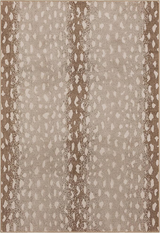 Mohawk Home Antelope Animal Print Beige 2' 1" x 3' 8" Area Rug Perfect for Kitchen, Living Room, Dining Room