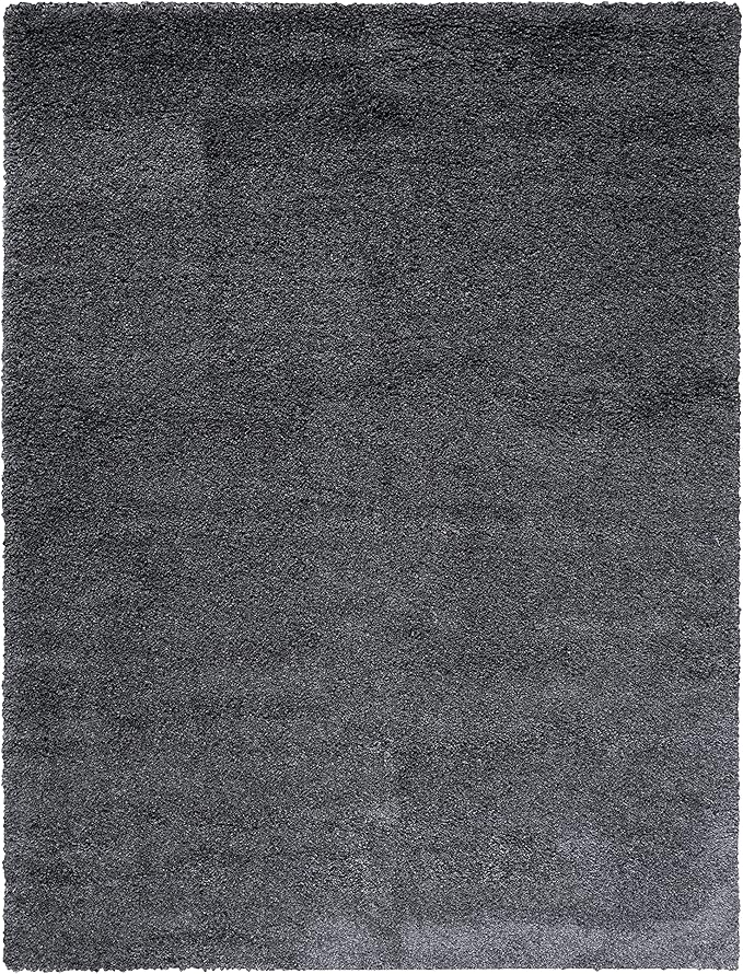 SAFAVIEH Santa Monica Shag Collection 8' x 10' Dark Grey SGN725 Solid Non-Shedding Living Room Bedroom Dining Room Entryway Plush 2-inch Thick Area Rug