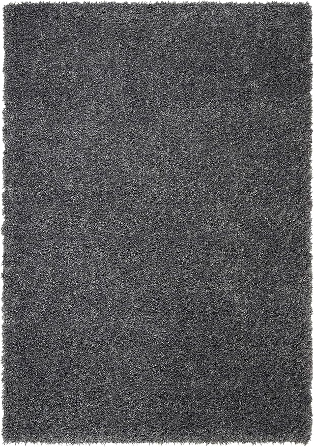 SAFAVIEH August Shag Collection Accent Rug - 4' x 6', Charcoal, Solid Design, Non-Shedding & Easy Care, 1.5-inch Thick Ideal for High Traffic Areas in Entryway, Living Room, Bedroom (AUG200H)
