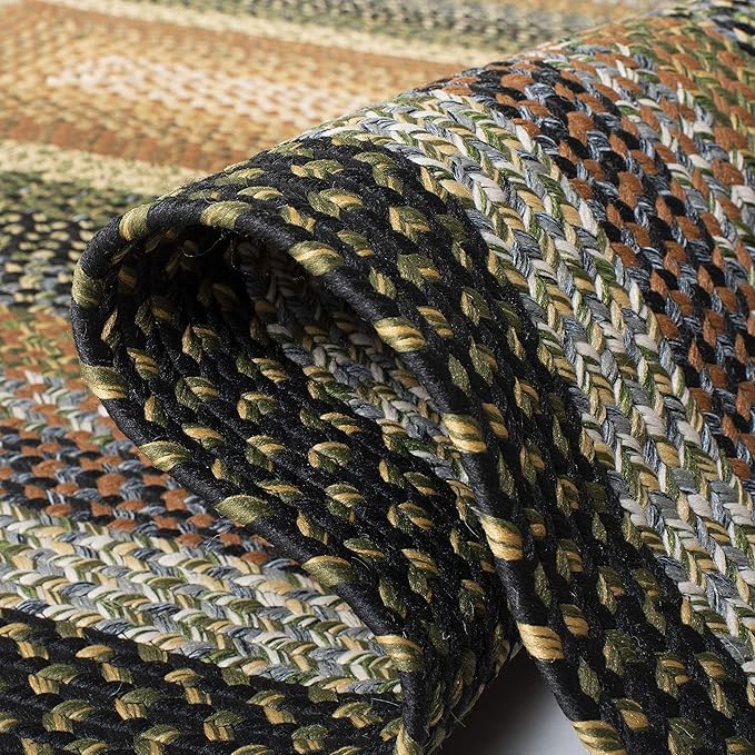 SAFAVIEH Washable Rug Outdoor Braided Collection - 5' x 8', Multi, Handmade & Reversible, Non-Shedding & Easy to Clean, Ideal for Patio, Backyard, Mudroom (BRD308A)