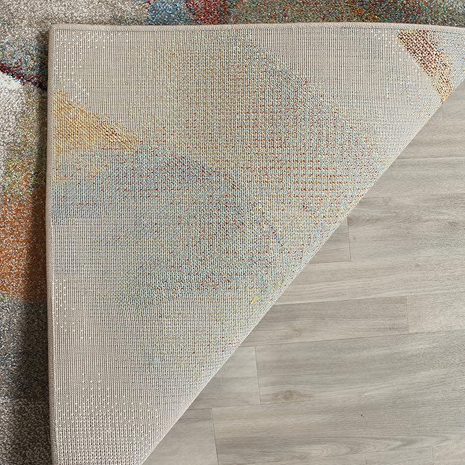 SAFAVIEH Porcello Collection Runner Rug - 2'3" x 14', Grey & Multi, Modern Abstract Design, Non-Shedding & Easy Care, Ideal for High Traffic Areas in Living Room, Bedroom (PRL6937B)