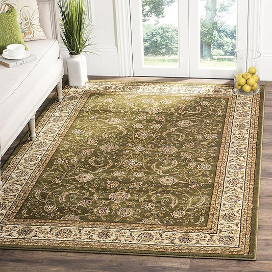 SAFAVIEH Lyndhurst Collection Area Rug - 9' x 12', Sage & Ivory, Traditional Oriental Design, Non-Shedding & Easy Care, Ideal for High Traffic Areas in Living Room, Bedroom (LNH219B)