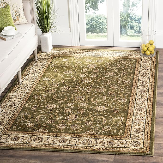 SAFAVIEH Lyndhurst Collection Accent Rug - 3'3" x 5'3", Sage & Ivory, Traditional Oriental Design, Non-Shedding & Easy Care, Ideal for High Traffic Areas in Entryway, Living Room, Bedroom (LNH219B)