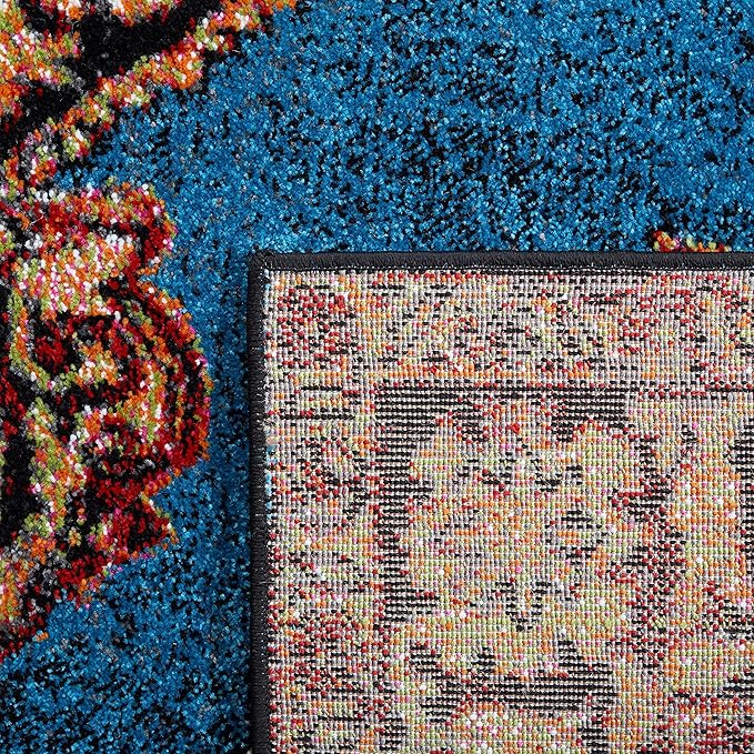 SAFAVIEH Vintage Hamadan Collection Runner Rug - 2'3" x 8', Gold & Light Blue, Traditional Oriental Design, Non-Shedding & Easy Care, Ideal for High Traffic Areas in Living Room, Bedroom (VTH219D)