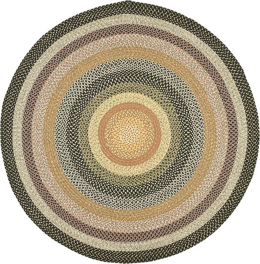 SAFAVIEH Washable Rug Outdoor Braided Collection - 9' Round, Multi, Handmade & Reversible, Non-Shedding & Easy to Clean, Ideal for Patio, Backyard, Mudroom (BRD308A)