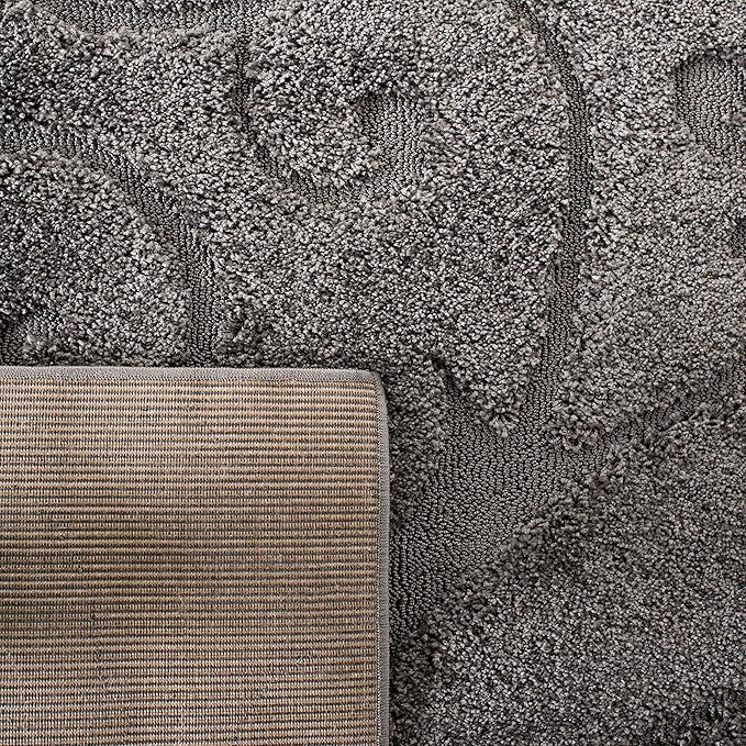 SAFAVIEH Florida Shag Collection Runner Rug - 2'3" x 13', Grey, Scroll Design, Non-Shedding & Easy to Clean, High-Low Plush Pile, Ideal for Bedroom, Foyer, Hallway (SG455-8013)