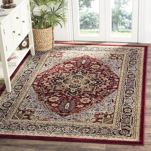 SAFAVIEH Lyndhurst Collection Accent Rug - 4' x 6', Red & Black, Traditional Oriental Design, Non-Shedding & Easy Care, Ideal for High Traffic Areas in Entryway, Living Room, Bedroom (LNH330B)