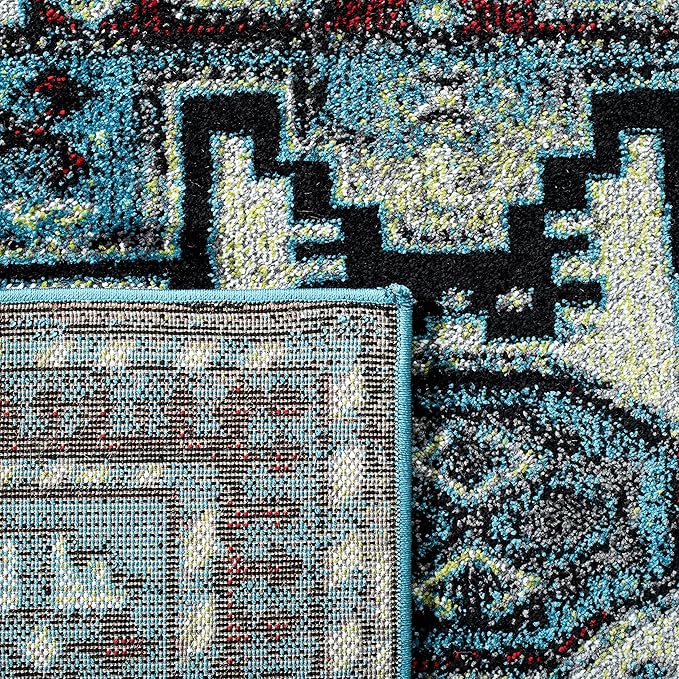 SAFAVIEH Vintage Hamadan Collection X-Large Area Rug - 11' x 15', Light Blue & Black, Oriental Design, Non-Shedding & Easy Care, Ideal for High Traffic Areas in Living Room, Bedroom (VTH213M)
