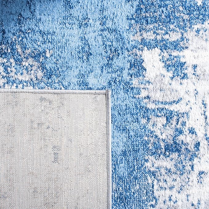 SAFAVIEH Jasper Collection Accent Rug - 3' x 5', Blue & Ivory, Modern Abstract Design, Non-Shedding & Easy Care, Ideal for High Traffic Areas in Entryway, Living Room, Bedroom (JSP101M)
