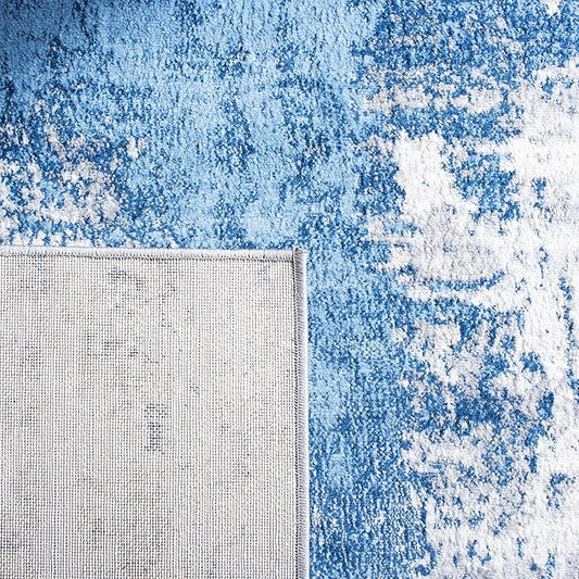 SAFAVIEH Jasper Collection Accent Rug - 3' x 5', Blue & Ivory, Modern Abstract Design, Non-Shedding & Easy Care, Ideal for High Traffic Areas in Entryway, Living Room, Bedroom (JSP101M)